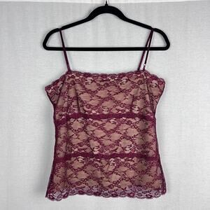 Vintage Y2K The Limited Top Burgundy Lace Cami Whimsigoth Fairy Going Out Party